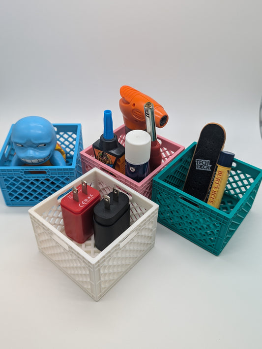 Stackable Milk Crate Desktop Organizers