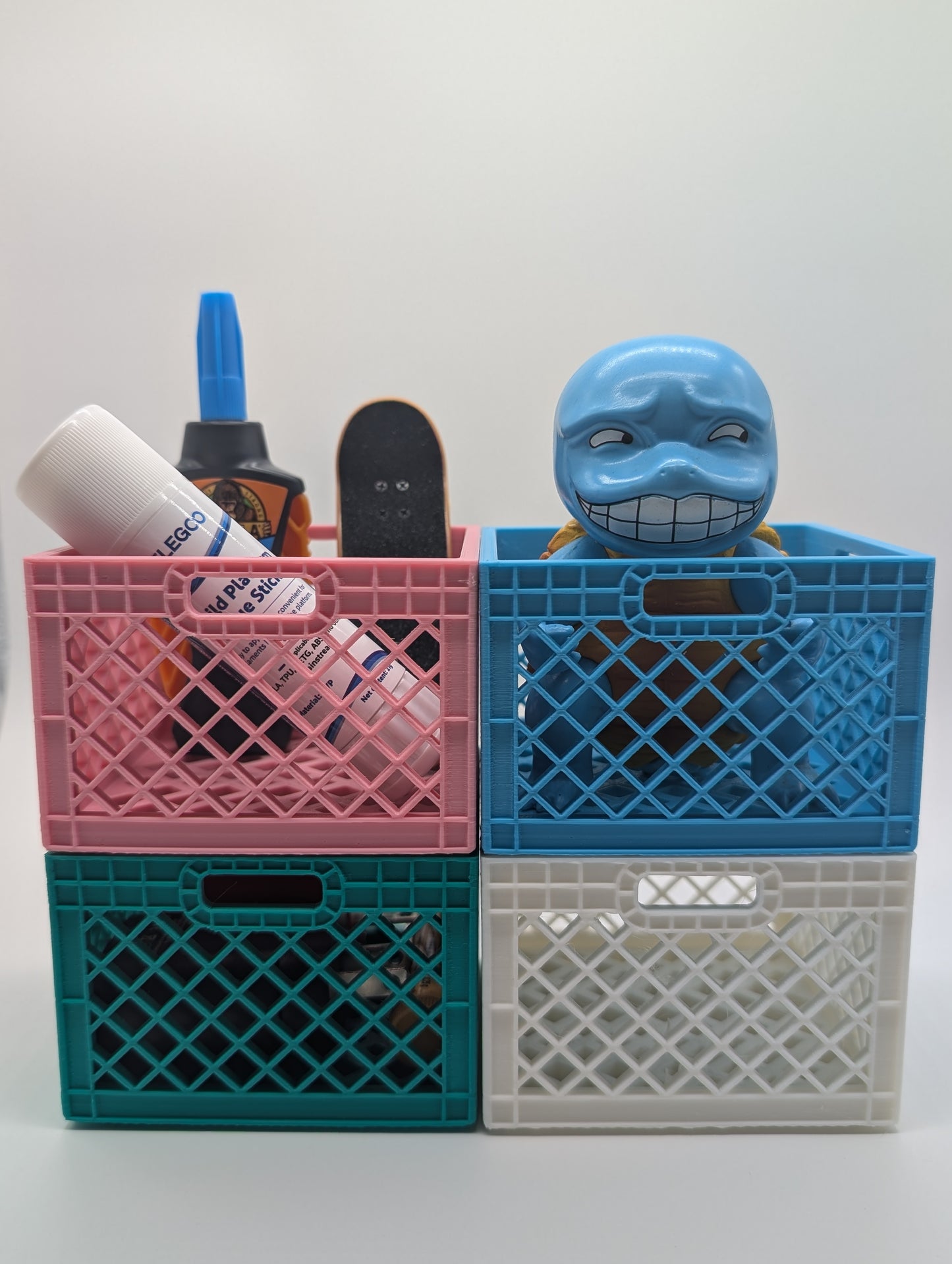 Stackable Milk Crate Desktop Organizers